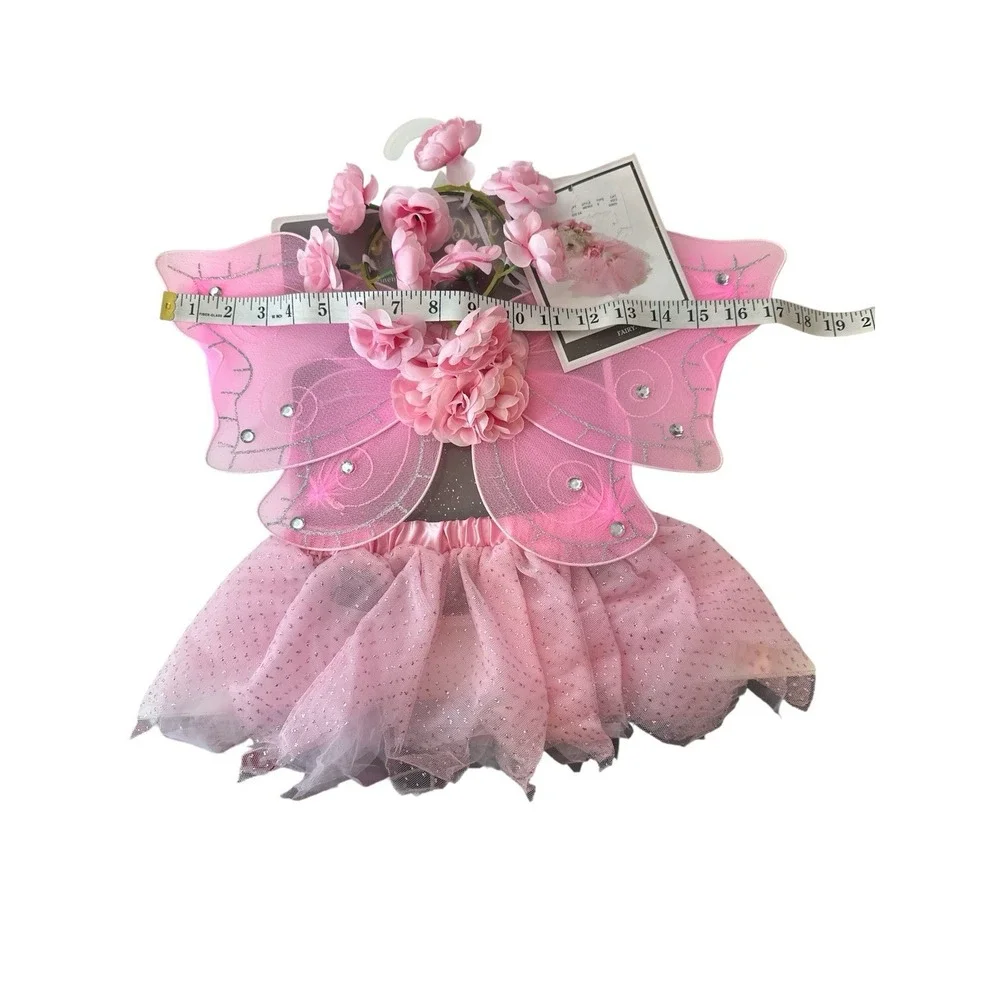 New Fairy Dust Halloween Pet‎ Dog Cat Costume Apparel Pink Butterfly Set M/L